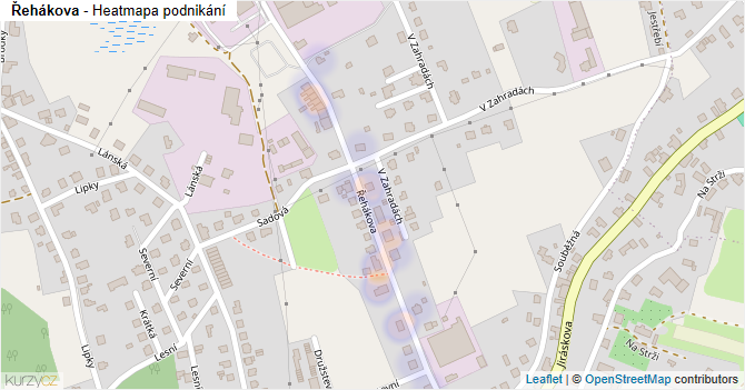 Řehákova - mapa podnikání