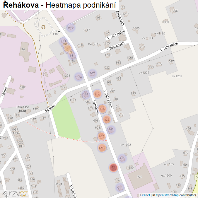 Mapa Řehákova - Firmy v ulici.