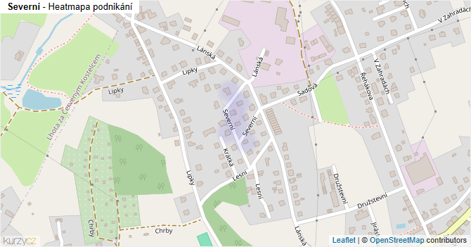 Severní - mapa podnikání