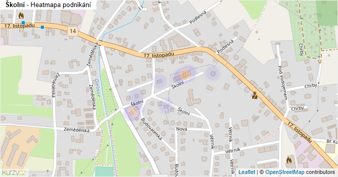 Školní - mapa podnikání