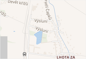 Výsluní v obci Červený Kostelec - mapa ulice