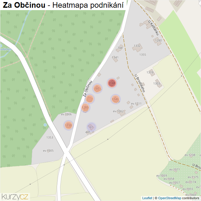 Mapa Za Občinou - Firmy v ulici.