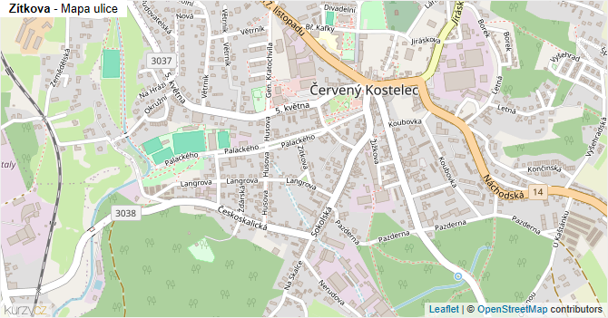 Zítkova - mapa ulice