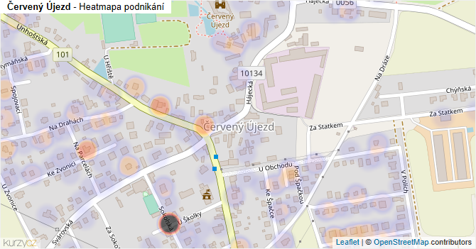 Červený Újezd - mapa podnikání