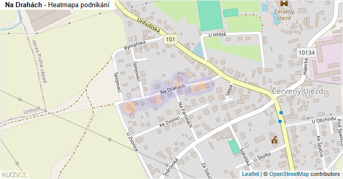 Na Drahách - mapa podnikání