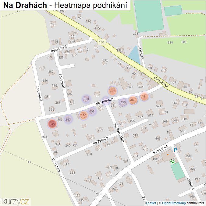 Mapa Na Drahách - Firmy v ulici.