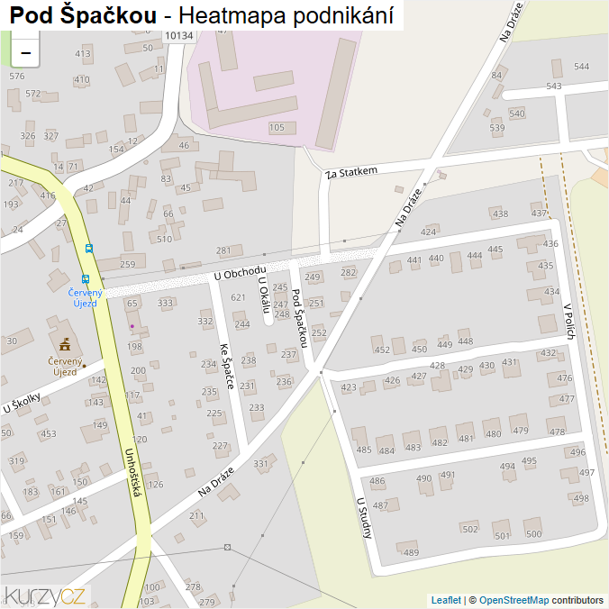 Mapa Pod Špačkou - Firmy v ulici.