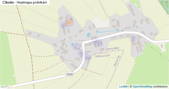 Cibotín - mapa podnikání