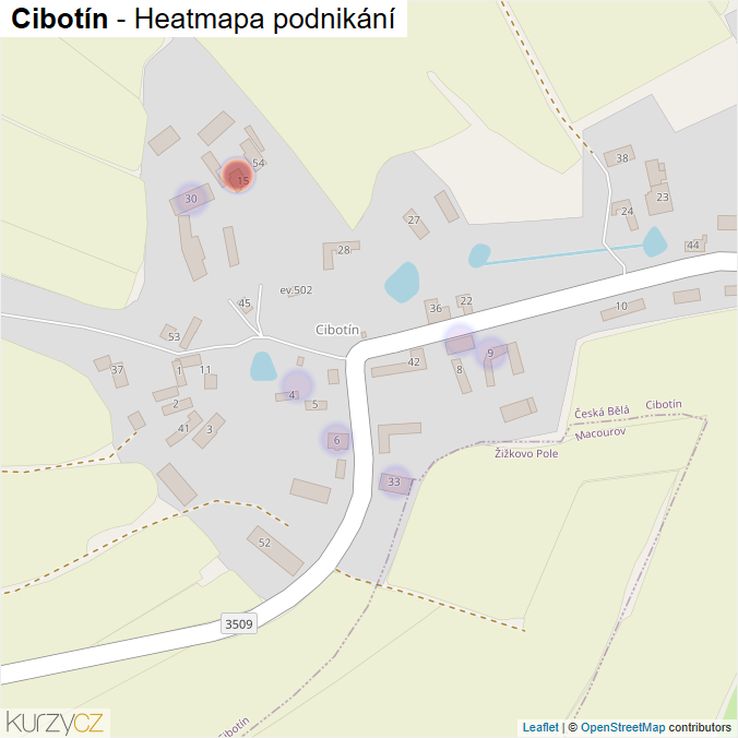 Mapa Cibotín - Firmy v části obce.