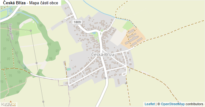 Česká Bříza - mapa části obce