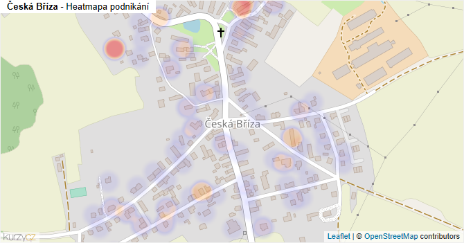 Česká Bříza - mapa podnikání