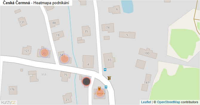 Česká Čermná - mapa podnikání