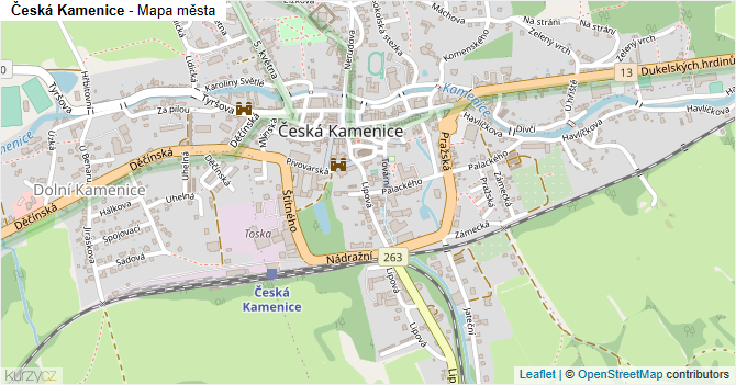 Česká Kamenice - mapa města