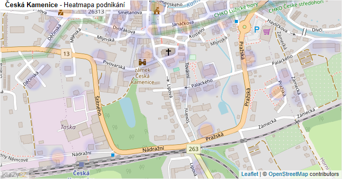 Česká Kamenice - mapa podnikání