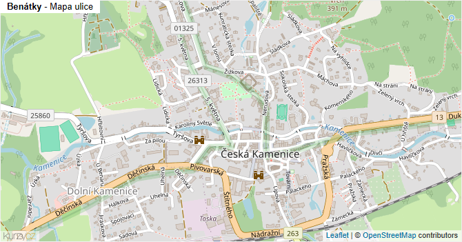 Benátky - mapa ulice