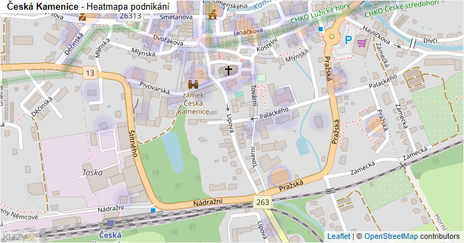 Česká Kamenice - mapa podnikání