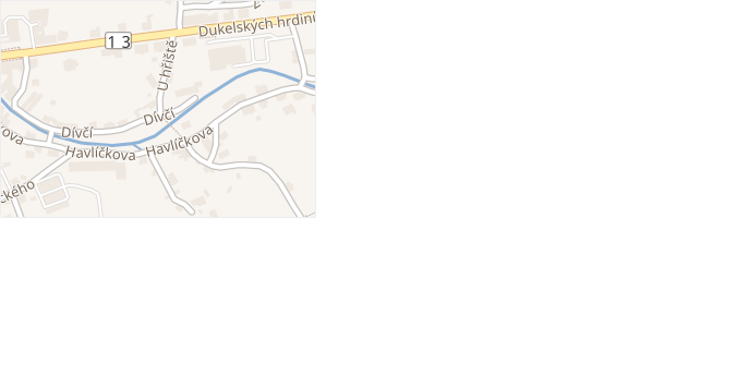 Dívčí v obci Česká Kamenice - mapa ulice