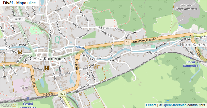 Dívčí - mapa ulice