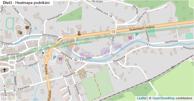 Dívčí - mapa podnikání