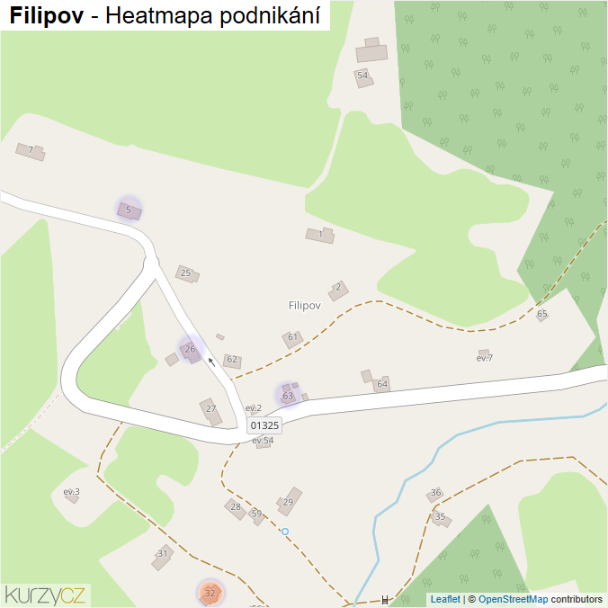 Mapa Filipov - Firmy v části obce.