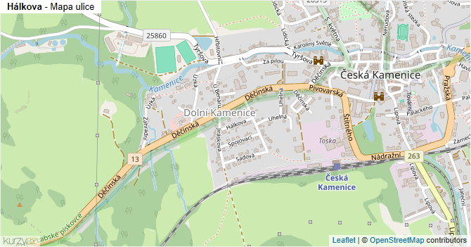 Hálkova - mapa ulice