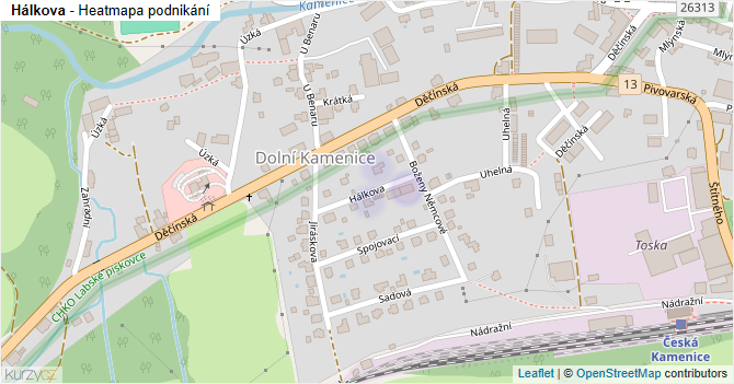 Hálkova - mapa podnikání