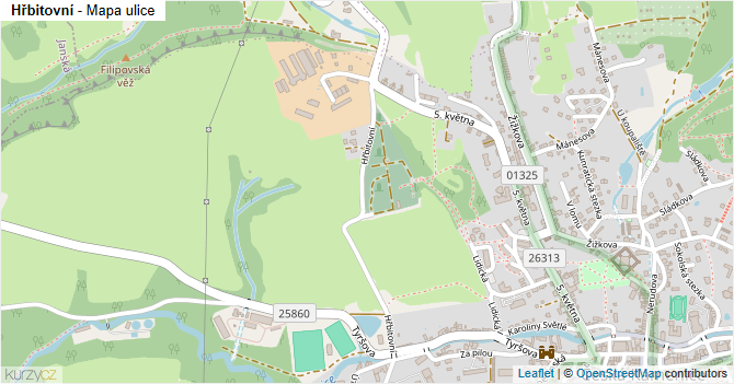Hřbitovní - mapa ulice