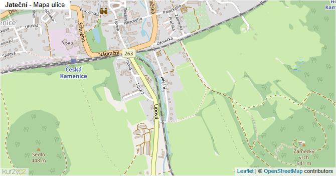 Jateční - mapa ulice