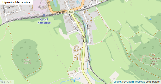 Lipová - mapa ulice
