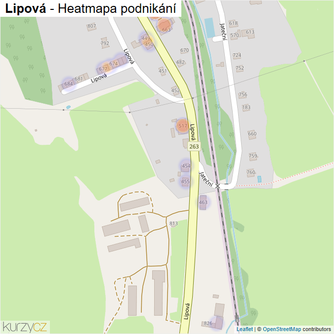 Mapa Lipová - Firmy v ulici.