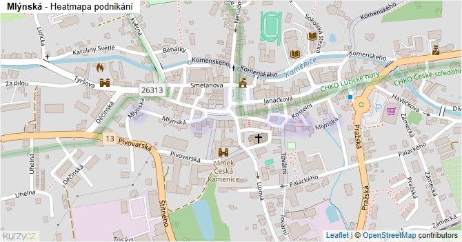Mlýnská - mapa podnikání
