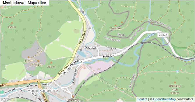 Myslbekova - mapa ulice