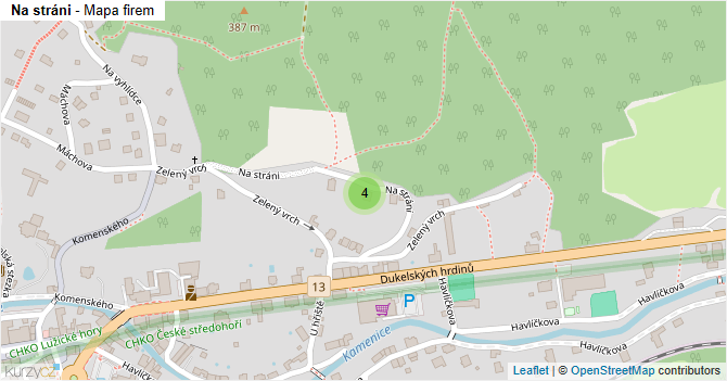 Na stráni - mapa firem