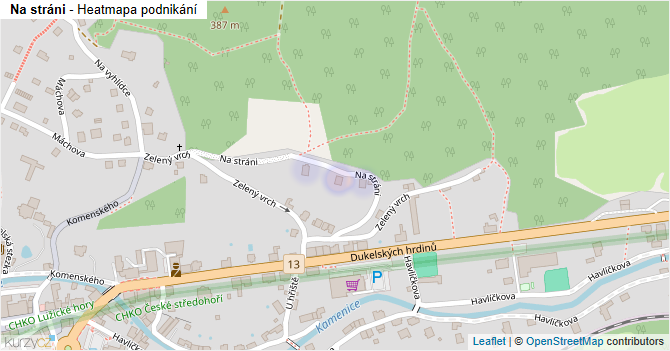 Na stráni - mapa podnikání