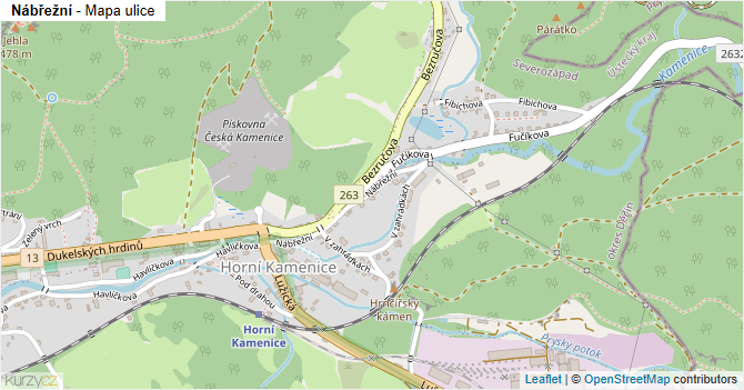 Nábřežní - mapa ulice
