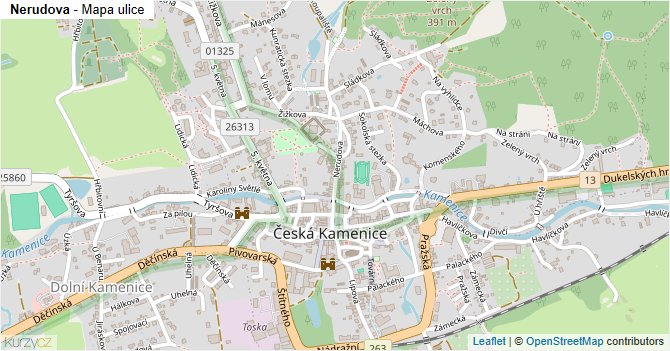 Nerudova - mapa ulice