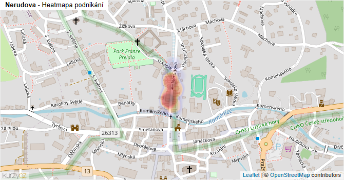 Nerudova - mapa podnikání