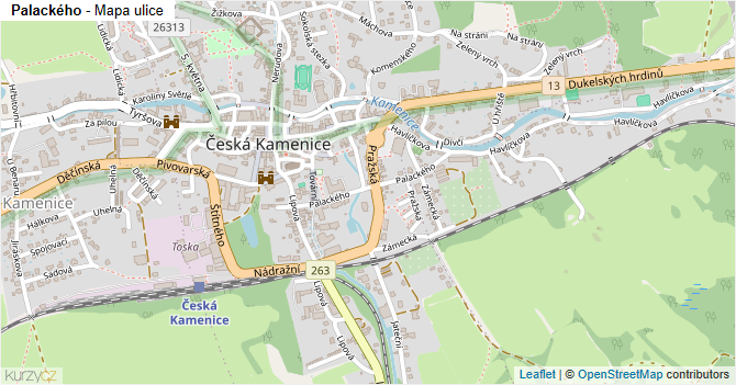 Palackého - mapa ulice