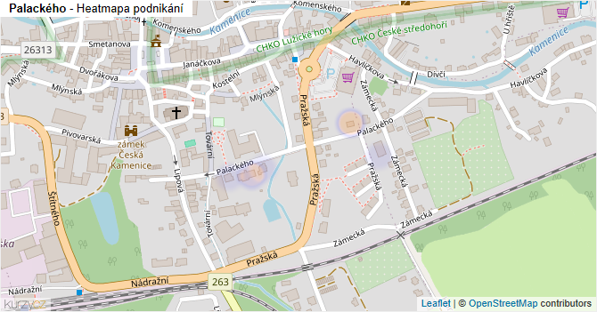 Palackého - mapa podnikání