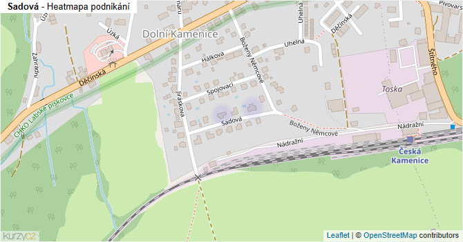 Sadová - mapa podnikání