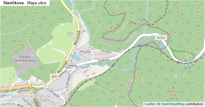 Slavíčkova - mapa ulice