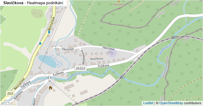 Slavíčkova - mapa podnikání