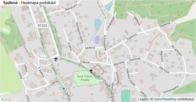 Spálená - mapa podnikání