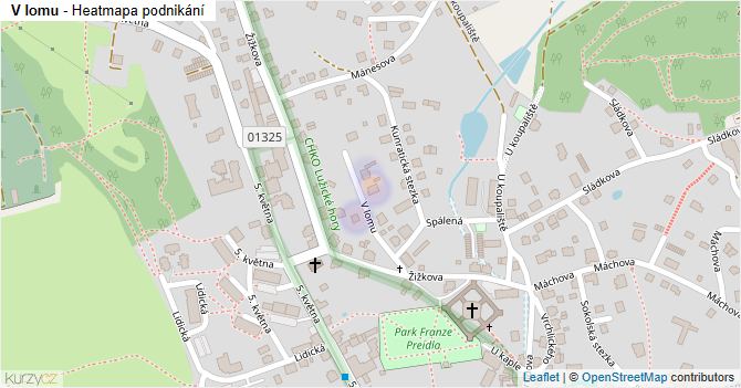 V lomu - mapa podnikání