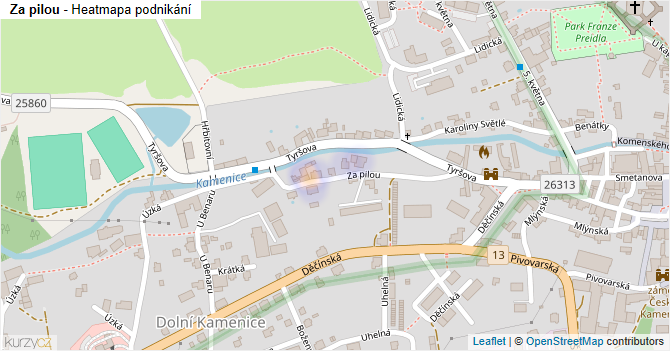 Za pilou - mapa podnikání