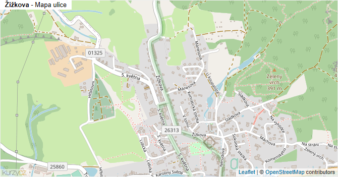 Žižkova - mapa ulice