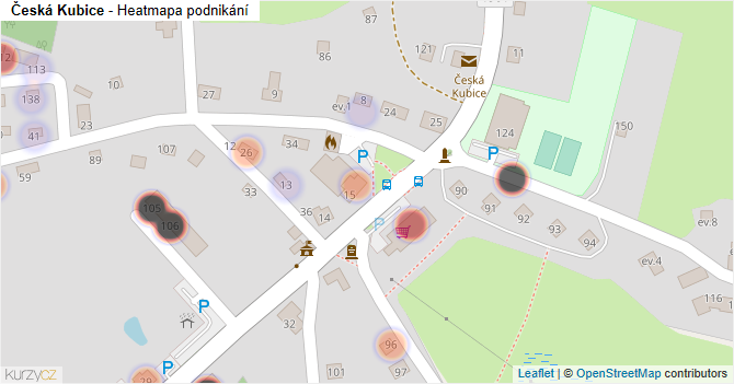 Česká Kubice - mapa podnikání