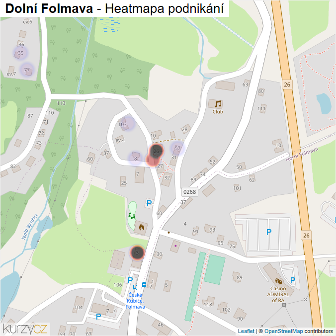 Mapa Dolní Folmava - Firmy v části obce.