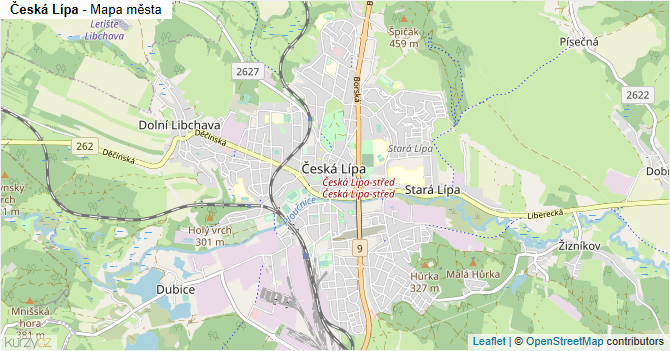 Česká Lípa - mapa města