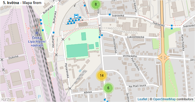 5. května - mapa firem